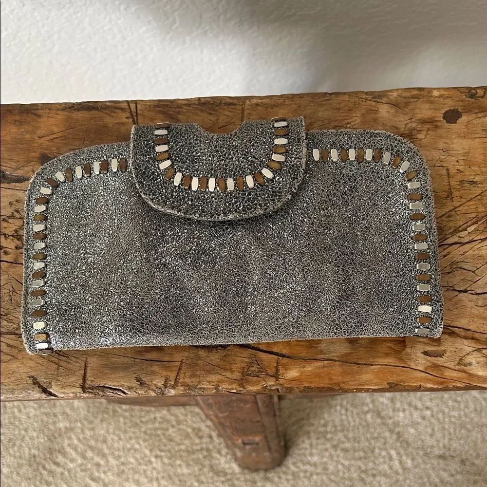 Chic Silver Clutch with Cutout Detailing